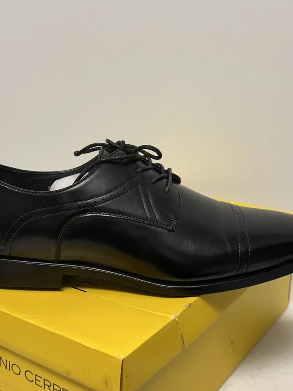 Antonio Cerrelli Black Oxford Dress Shoes Mens Size 13 Lace Up Faux Leather